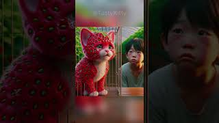 Strawberry Cat 🙀 cat cute catlover [upl. by Eciralc]