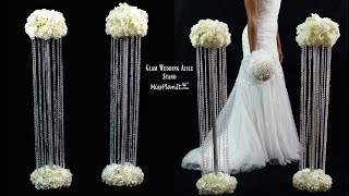 DIY Glam Aisle Wedding Ceremony Decorations  Glam Aisle Pillars  DIY Tutorial [upl. by Anivad]