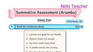 5th std term 1 English summative assessment Ennum Eluthum English work book ans key pg no 105124 [upl. by Laurel]