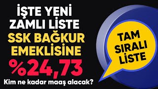 Temmuz 2024  Tam sıralı maaş tablosu  Ssk Bağkur emeklisi ne kadar maaş alacak [upl. by Olin]