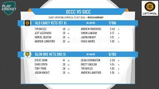 Old Carey Vets 1st XI v Glen Iris Vets 2nd XI [upl. by Peregrine]