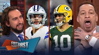 Cowboys have F game Packers win Love 3 TDs Dak amp McCarthy on hot seat  NFL  FIRST THINGS FIRST [upl. by Nicolas]