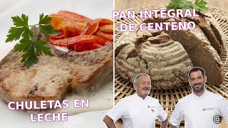 CHULETAS de cerdo en leche y PAN integral de CENTENO  Joseba y Karlos Arguiñano [upl. by Aurelia176]