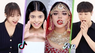 Koreans React to the Asoka Indian Makeup Transformation Challenge ｜asopo [upl. by Olivero996]