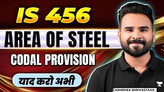 Codal Provisions of Area Of Steel RF  IS 456  RCC  Civil Engineering  Gate  ESE  RRB JE  SSC [upl. by Oiramat]