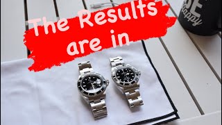 Results of the PreCeramic Rolex Submariner 14060m vs 16610 comparison [upl. by Leachim199]