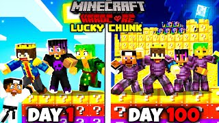 100 Days on ONE LUCKY CHUNK in Hardcore Minecraft 😰 [upl. by Havener]