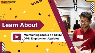 Maintaining Status on STEM OPT Employment Updates [upl. by Yrreiht845]