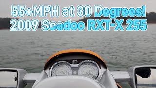 55 MPH at 30 Degrees❄️ Extreme Cold Water Jetski Ride 2009 Seadoo RXTX 255 jetski [upl. by Sugden]