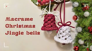 Macrame jingle bells without ring and beads  Christmas ornaments  Macrame tutorials [upl. by Simona]