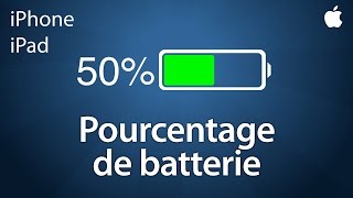 Afficher le pourcentage de batterie sur iPhone et iPad [upl. by Odranreb]