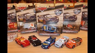 Mattel Disney Cars 3 Thomasville Racing Legends Fabulous McQueen Jackson Cal Weathers Herb Ponchy [upl. by Sidnarb]