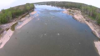 Walleye Run Anglers fishing in the Maumee River Aerial View from Buttonwood [upl. by Ennasirk931]