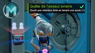 Ouvrir une chambre forte en tenant une poule Fortnite Emplacement poule Fortnite [upl. by Ezitram28]