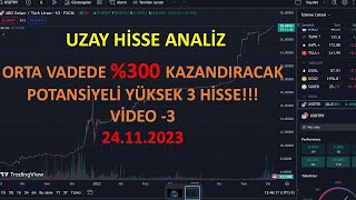 ORTA VADEDE 00 KAZANDIRACAK POTANSİYELİ YÜKSEK 3 HISSE VIDEO3 24112023 [upl. by Menell]