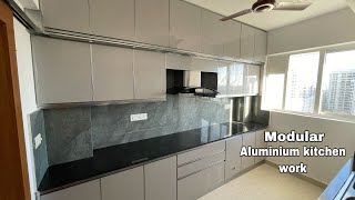 Aluminium modular kitchen work [upl. by Dorlisa191]