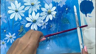 Pintando Flores Fáciles con Acrílico  te explico paso a paso como hacerlo [upl. by Jessy]