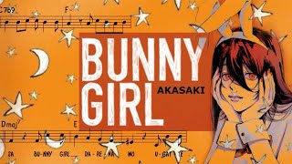 AKASAKI  Bunny Girl Sheet Music wLyrics Rom Eng [upl. by Ramos865]