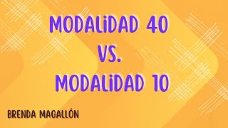 ¿Qué modalidad es mejor Modalidad 40 o Modalidad 10 ¿Qué modalidad me ayuda a cotizar en el IMSS [upl. by Gilud]