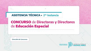 Vivo  Asistencia técnica  2° instancia  Concurso de Directoras y Directores de Educación Especial [upl. by Ataynek]