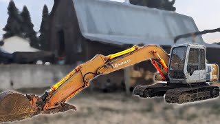 Removing and disassembling hydraulic cylinders  excavator project [upl. by Oirelav]