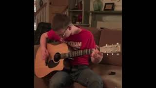 13 Left Handed Only Plays Right Guitar Crazy Fast Picker 13yrsold acousticguitar [upl. by Llehcor]