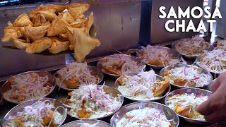 Samosa Chaat  Famous Samosa Chaat of Lahore  Sheikh g samosa  Lahore Street Food [upl. by Enilec]