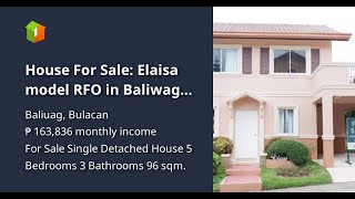 House For Sale Elaisa model RFO in Baliwag Bulacan [upl. by Enaywd770]