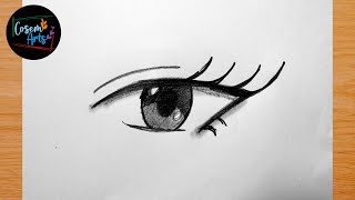 Anime Eye Drawings  How to draw anime eye easy [upl. by Tannie211]