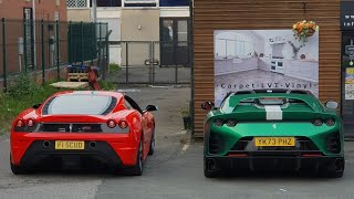 cars in alderley edge May 11thFerrari F40 812comp Aperta X2 360CS Aventador SV X2 aventador S [upl. by Olaf847]