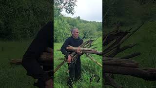 Wilderness Survival Quick Shelter Near River Fishing Cooking survival bushcraft campfire [upl. by Eirolav]