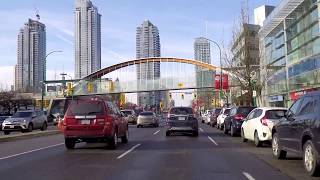 Downtown Burnaby BC Canada  Driving in the City on Kingsway  Metrotown [upl. by Sanez]