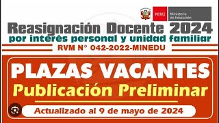 REASIGNACION DOCENTE 2024  Plazas vacantes [upl. by Auqenes108]