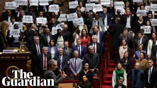 French MPs sing Marseillaise and boo as PM forces through pension reform bill [upl. by Llenoj755]