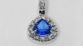 Tanzanite gemstone on pendant 18KT handmade white gold with diamonds [upl. by Cordle506]