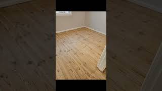 sanding old pine wood flooring amp polishing with semi gross varnish [upl. by Iznyl188]