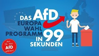 ▶Das AfDWahlprogramm zur Europawahl in 99 Sekunden [upl. by Notyal293]