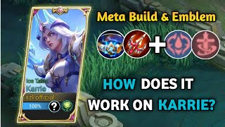 KARRIE NEW META BUILD AND EMBLEM GUIDE 2024  HOW DOES IT WORK  MLBBM [upl. by Harbert]