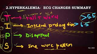 HYPERKALEMIA ECG CHANGES  A SHORT SUMMARY [upl. by Illil912]