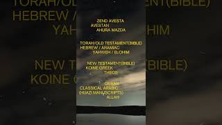 Holy books their Original language and their Main God God Name [upl. by Alleris]