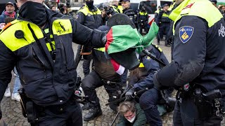 Nouvelle nuit de violences à Amsterdam sur fond de manifestation proPalestine [upl. by Mercuri]