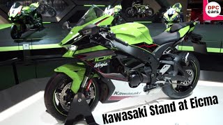 Kawasaki Stand at Eicma Featuring Z900RS SE ZX 10R Ninja Z900 Ninja H2 [upl. by Anide]