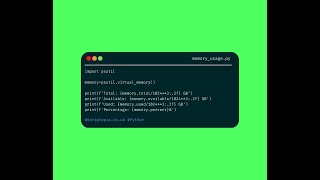 Python psutil  Get memory usage [upl. by Nhguaved]