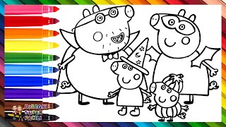 Disegnare e Colorare Peppa Pig e la Sua Famiglia Durante Halloween 🐷🎃👻🦇🕸️🧙‍♀️ Disegni per Bambini [upl. by Assiram187]