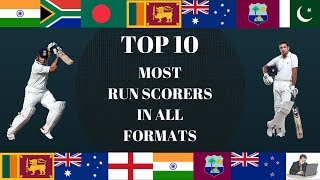 TOP 10 BATSMEN WITH MOST RUNS IN ALL FORMATS [upl. by Gretel]