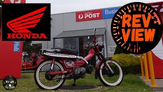 Honda Postie Bike CT110 REV VIEW Episode 10 Complete Rider Review Honda Cub [upl. by Kentiga]