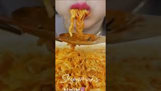 asmr cheesy samyang noodles fish cake  NE LETS EAT mukbang eating sounds shorts [upl. by Ahsot]