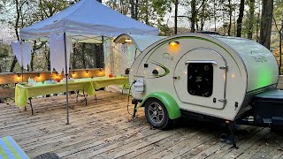 Camping on a Porch 2022  Teardrop amp Tiny Camper Halloween Gathering [upl. by Fritzsche538]