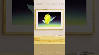 DIGITAL ART DAY 201 Yellow Longnose Butterfly Fish artoftheday digitalillustrationart [upl. by Billye]