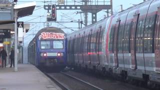 BB27300 et VB2N  Passage de la BB27326 en gare de Cormeilles en Parisis sur la ligne J [upl. by Boswell]